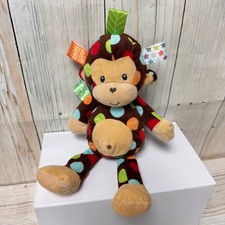 Taggie's Baby Mary Meyers Brown Monkey Polka Dot Plush Lovey Stuffed Animal Tags
