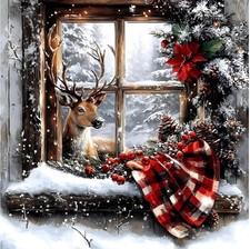 Christmas Paint by Numbers Adults Frameless Holiday Theme Full Drill Canvas NEW