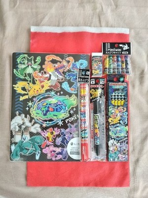Pokemon 6 piece writing instrument set pencil/red pencil/cap/nem pen/underlay/er