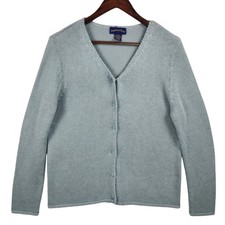 Charter Club Blue Gray Cardigan Women s SZ M Feminine Soft EUC