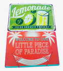 2-Pack Metal Advertising Wall Signs Lemonade & Paradise Rectangle Hanging Decor — photo 1