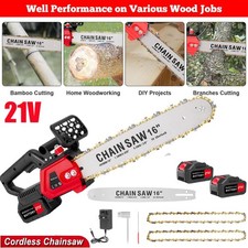 16 inch Cordless Chainsaw,Electric Handheld Wood Cutter + 2Batteries + Charger