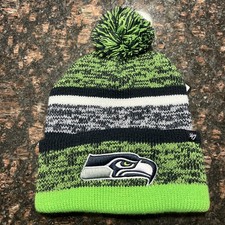 47 Brand Seattle Seahawks Knit Beanie Navy Green White NFL Officially Licensed