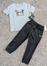 NWT Under Armour Boys Size 4 Football Shirt Athletic Jogger Pants