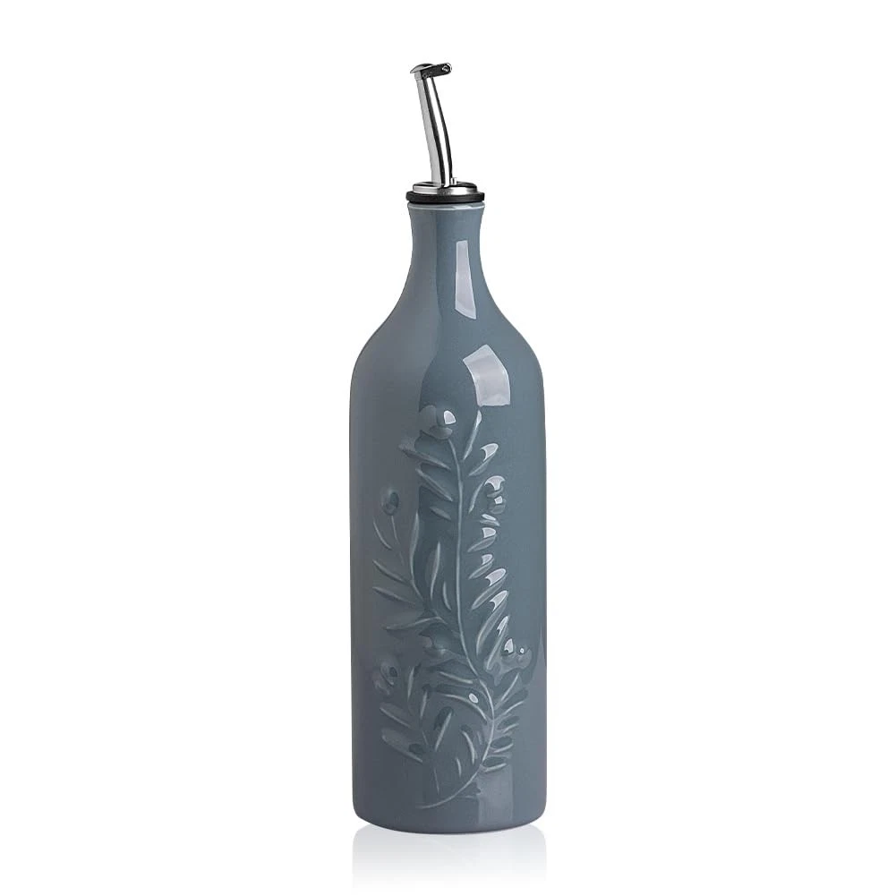 Large Olive Oil Dispenser Bottle with Spout, 24 Oz Ceramic Oil Dispenser for ...