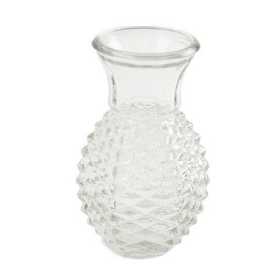 Vintage 1982 FTD Ananas Diamond Point Pressge Glas Vase 5,5''