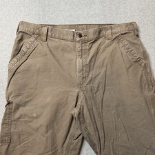Carhartt Pants Mens 40x30 Brown Carpenter Loose Utility Workwear Rugged B151