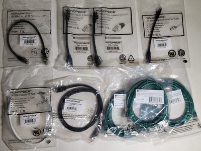 Lot Of Assorted New Monoprice Ethernet Patch Cables; 0.5', 1', 3', 7', 10', 14'