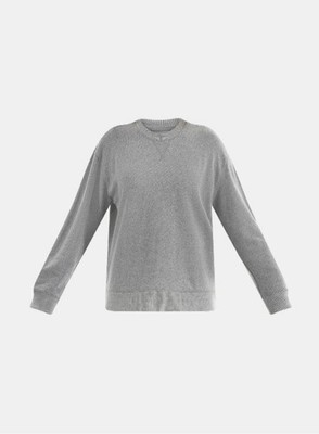 Time & Tru Sweatshirt Womens S 4-6 Grey Heather Relaxed Fit Crewneck Pullover DT