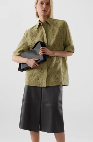 COS Blouse Lace Oversized; Golden Khaki Size 2