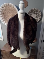 Vintage Mink Fur Collar Stole With 4 Complete Full Body Pelts