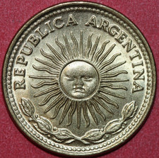 1978 Argentina  10 Pesos, (Sol de mayo)Radiant surface  -Foreign Coin 25.2mm(II)