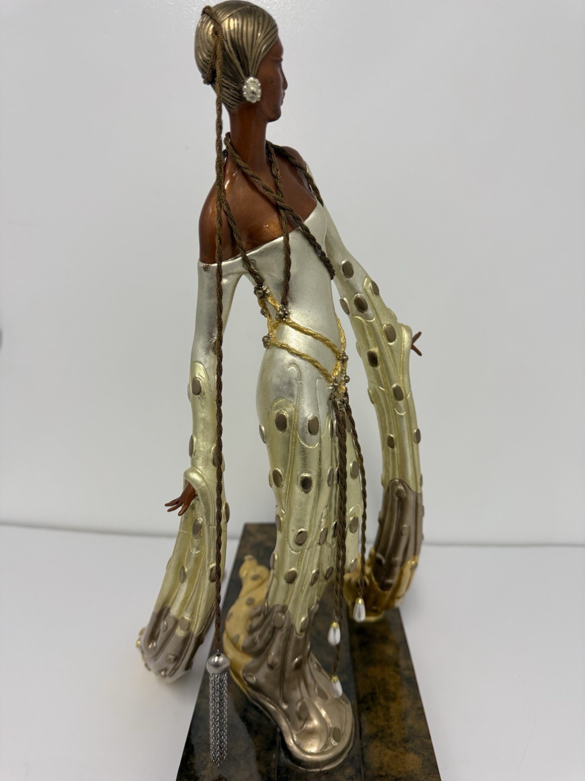 Erte (Romain de Tirtoff) Cold Painted Bronze Sculpture "Melisande" 1990 AP 31/37