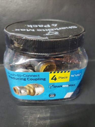 *4-PACK* SharkBite Max 3/4" x 1/2" Brass Reducing Coupling Fitting (UR058J4)