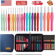 20 Sizes Crochet Hooks 0.5mm-10mm, Ergonomic Crochet Hooks Set with Case for ...
