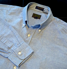 Vintage Chaps Ralph Lauren Oxford Shirt USA Blue Button Down 16 32/33 Cotton