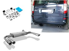  Duplex Sportauspuff Mercedes Vito u. Viano W639 V639 2x76mm rund scharf