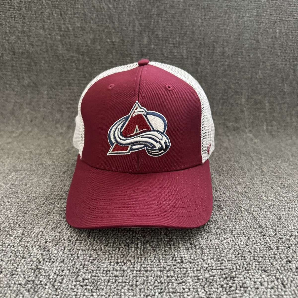 '47 Brand Colorado Avalanche Trucker Snapback Burgundy White OSFA NHL Mesh Hat
