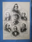 1884 Civil War Print - The Members of Abraham Lincoln's First Cabinet - FRAME IT