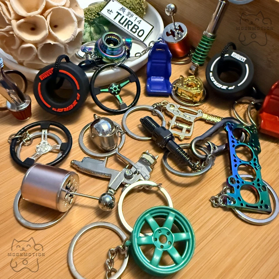 MODNMOTION JDM NEW RACING ALLOY METAL/RUBBER KEYRING KEYCHAIN FOB CAR & MOTORBIKE GIFT (UK)