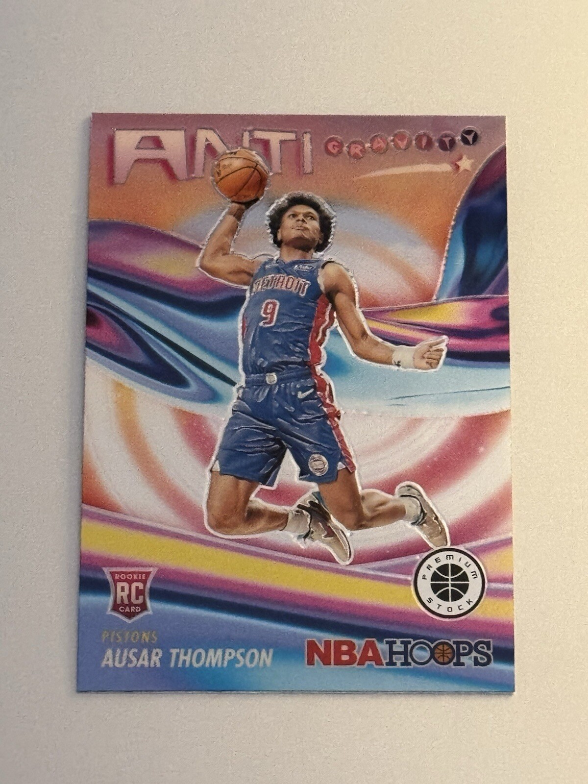 2023-24 Panini NBA Hoops Premium Stock Ausar Thompson RC Anti Gravity #8 Insert.