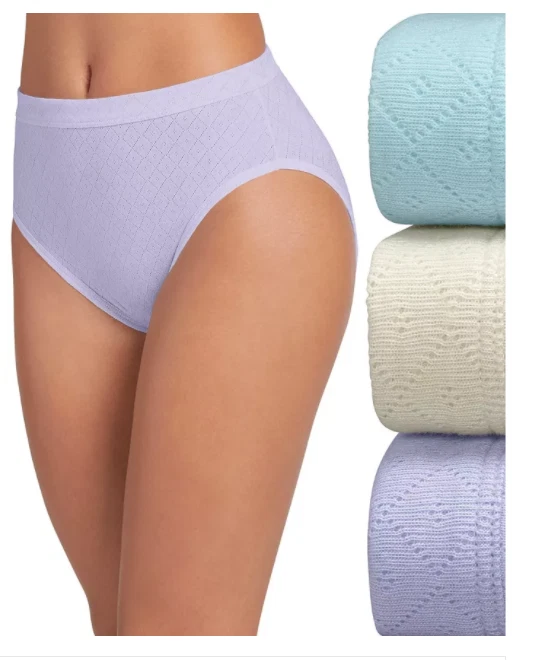 Paquete de 3 ropa interior cómoda para mujer Jockey corte francés VELO VIOLETA ASST respirar Foto 4 de 4