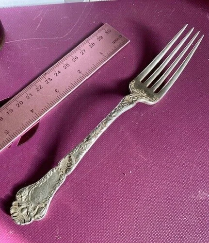 Gorham Poppy True Dinner Fork 7 3/4"  Large, Art Nouveau Sterling Silver