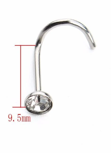 Men’s/Boy’s: Lewis Hamilton 18ct White Gold Plated 3mm Cubic Zirconia  Nose Stud — 第 4/4 张图片