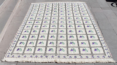 Türkischer Kelim Teppich 69 Zoll x 95 Zoll Handgewebt Konya Cicim Kelim 178 x...