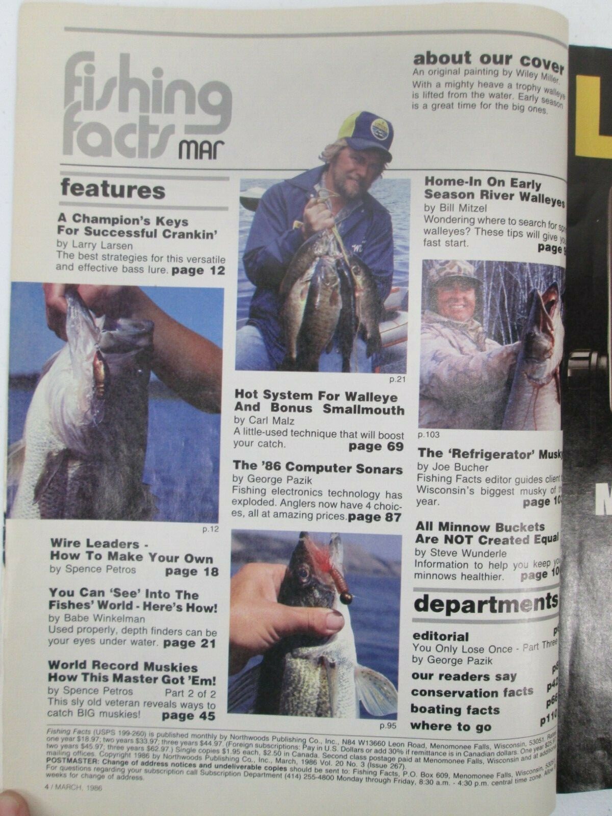 Fishing Facts Magazine March 1986 Depth Finders Priceless Info How To