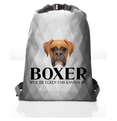 Polygon Beutel BOXER Siviwonder Geometrisch Turnbeutel Rucksack Hundemotiv Hund