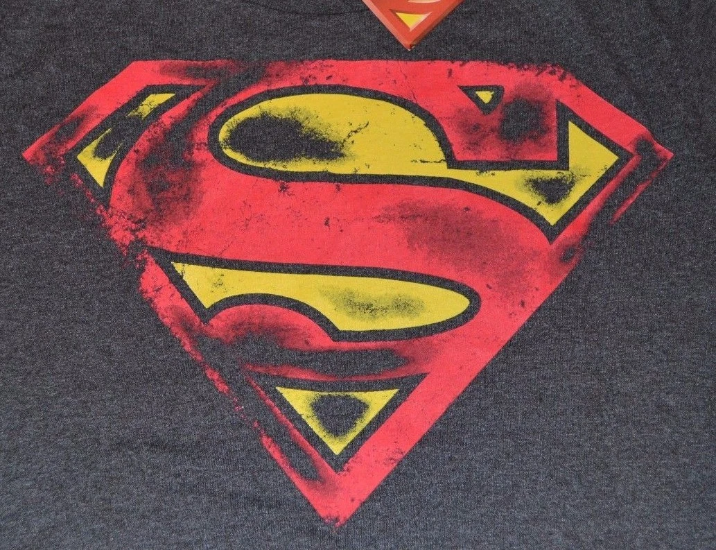 Superman Distressed Officially Licensed LOGO Comics DC T-Shirt | Adult eBay Style