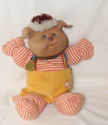 Cabbage Patch Koosas Dog with Collar Bib Over Alls Doll Xavier Roberts 14'' VTG