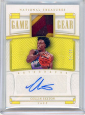 2022-23 Panini National Treasures Game Gear Relic Autograph Collin Sexton 2/25