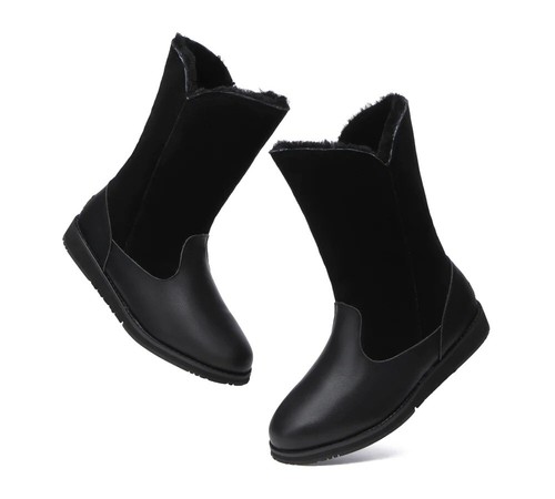 Premium Leather Zipper Mid Calf Women Boots Bryanna - Picture 6 of 9