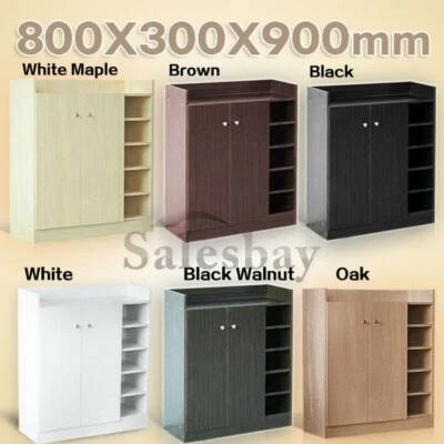 Wooden Shoe Cabinet Storage Wood Rack 21 Pairs Shoes Brand