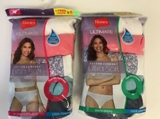Hanes Women's Panties Size 8 or 9 BIKINIS or HI-CUTS Pkg/6 Retail 24.00