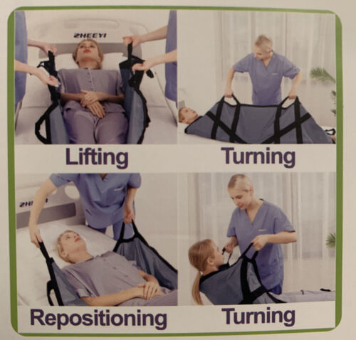 ZHEEYI Positionierungsbettauflage mit verstärkten Griffen 100x120 Patiententransferfolie - Bild 5 von 11