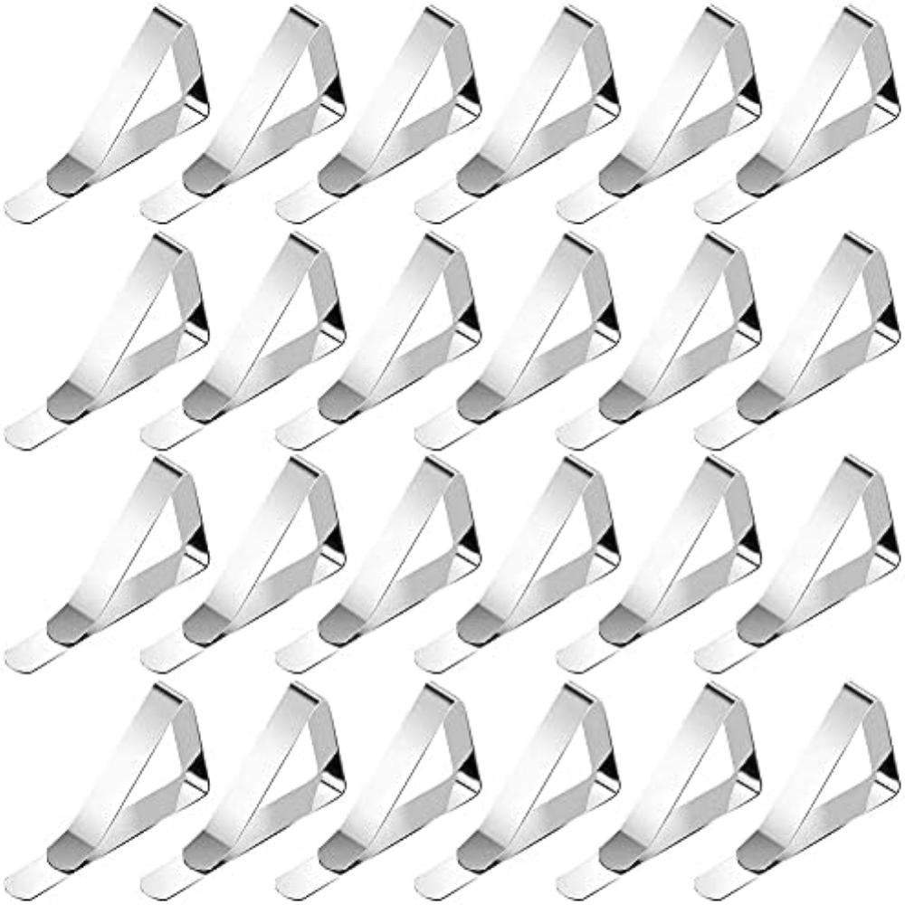 YiliYa 24 Pezzi Acciaio Inox Fermatovaglia Tovaglia Clip Tavolo Panno Copertura