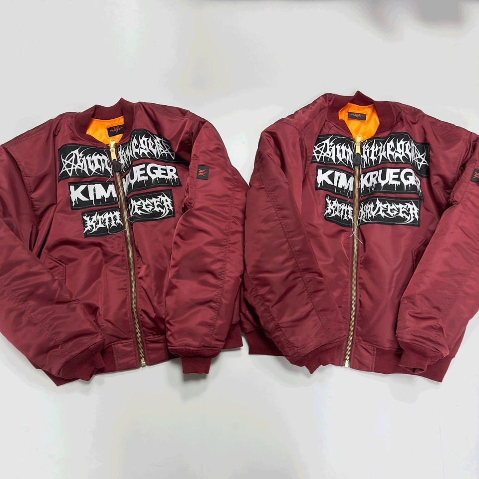 Kim Krueger Embroidered Patch Nylon Oversized Bomber ZipUp Hooded