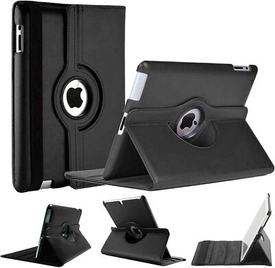  For  Apple  iPad mini 3  Leather 360  Rotating Shockproof Flip Smart Stand Case