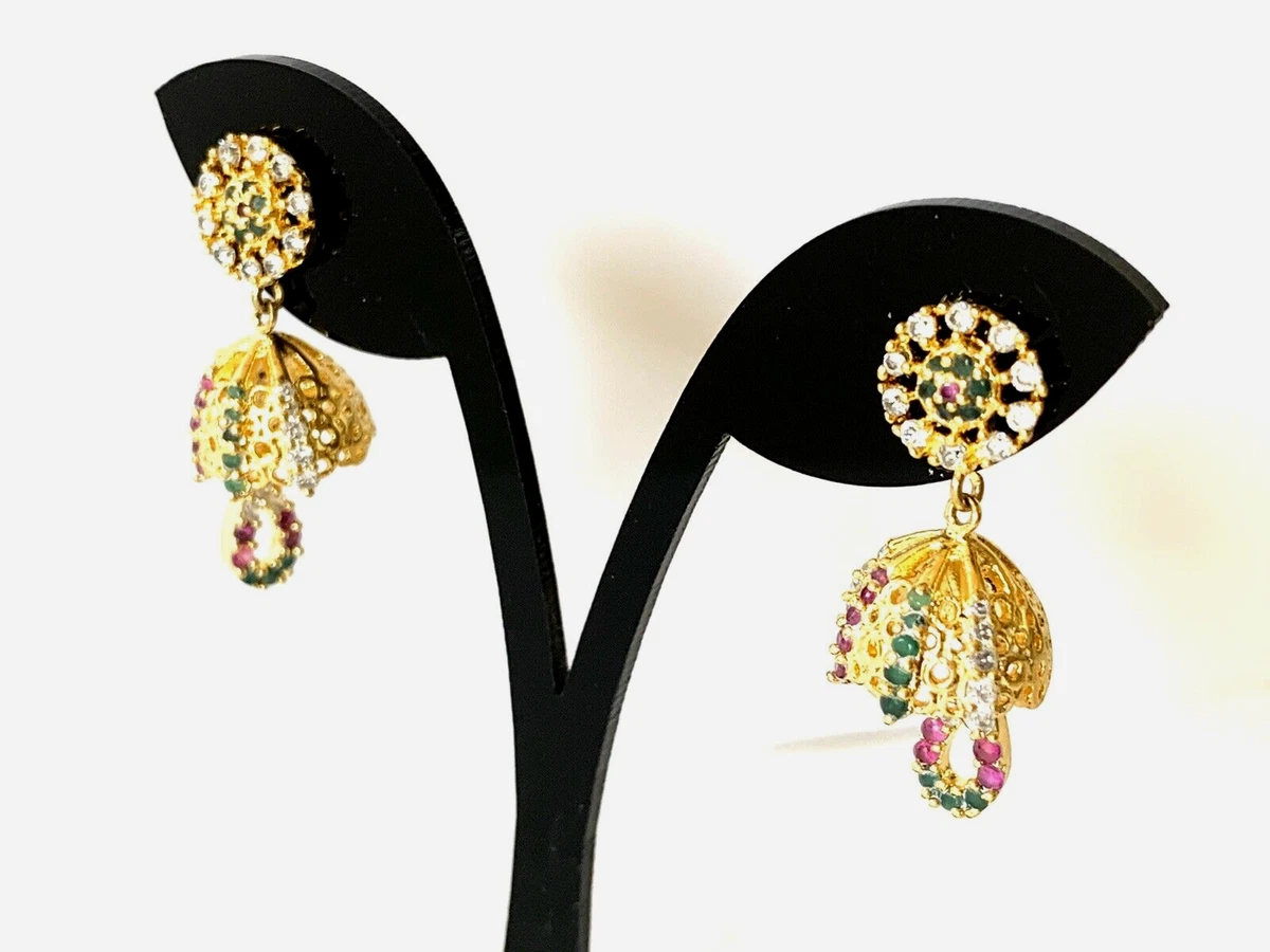 Buy Elegant Peacock CZ Jhumka Earrings | Tarinika