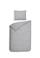 Heckett & Lane Flanell BettwäSche 155X220 Spina Light Grey Silber FischgräT Uni