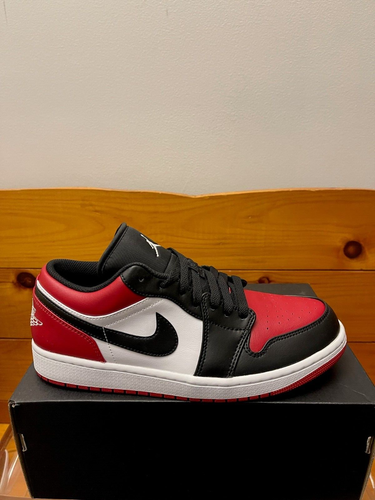 Nike Air Jordan 1 Low Men's Size 12 Bred Toe Gym Red White Black 553558-612 NEW - Picture 5 of 9