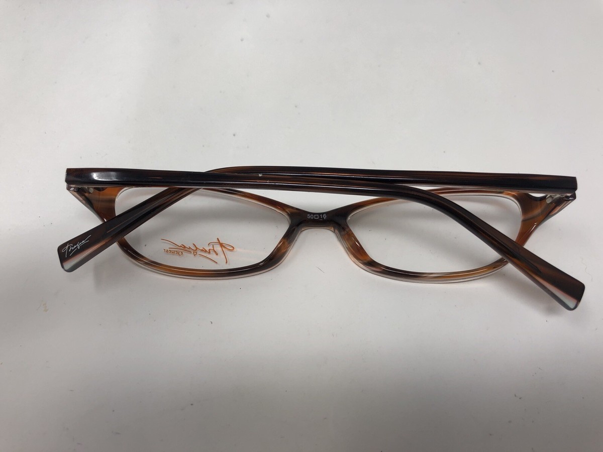 Thalia Eyeglasses Frames DELICIA Orange Black 50-16-130 Full