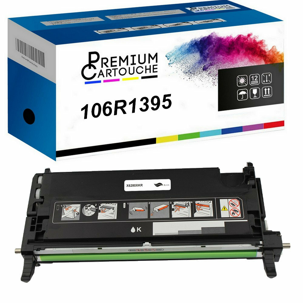 Toner 106R01395 noir compatible Xerox pour imprimante laser de bureau