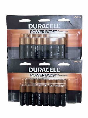 LOT OF 32 Duracell Coppertop AA Batteries with Power Boost, 2 PACKS EXP 2034