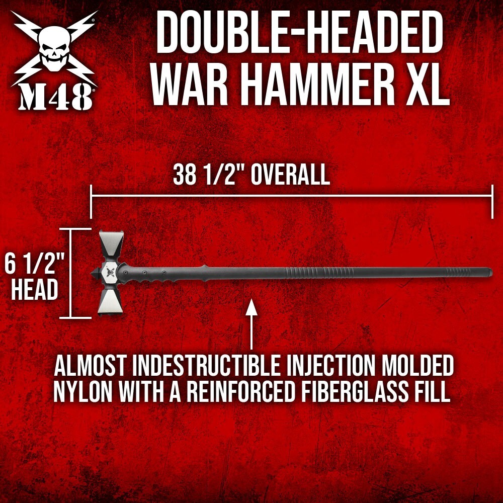 M48 Double-Headed War Hammer XL And Sheath | 2Cr13 Stainless Steel
