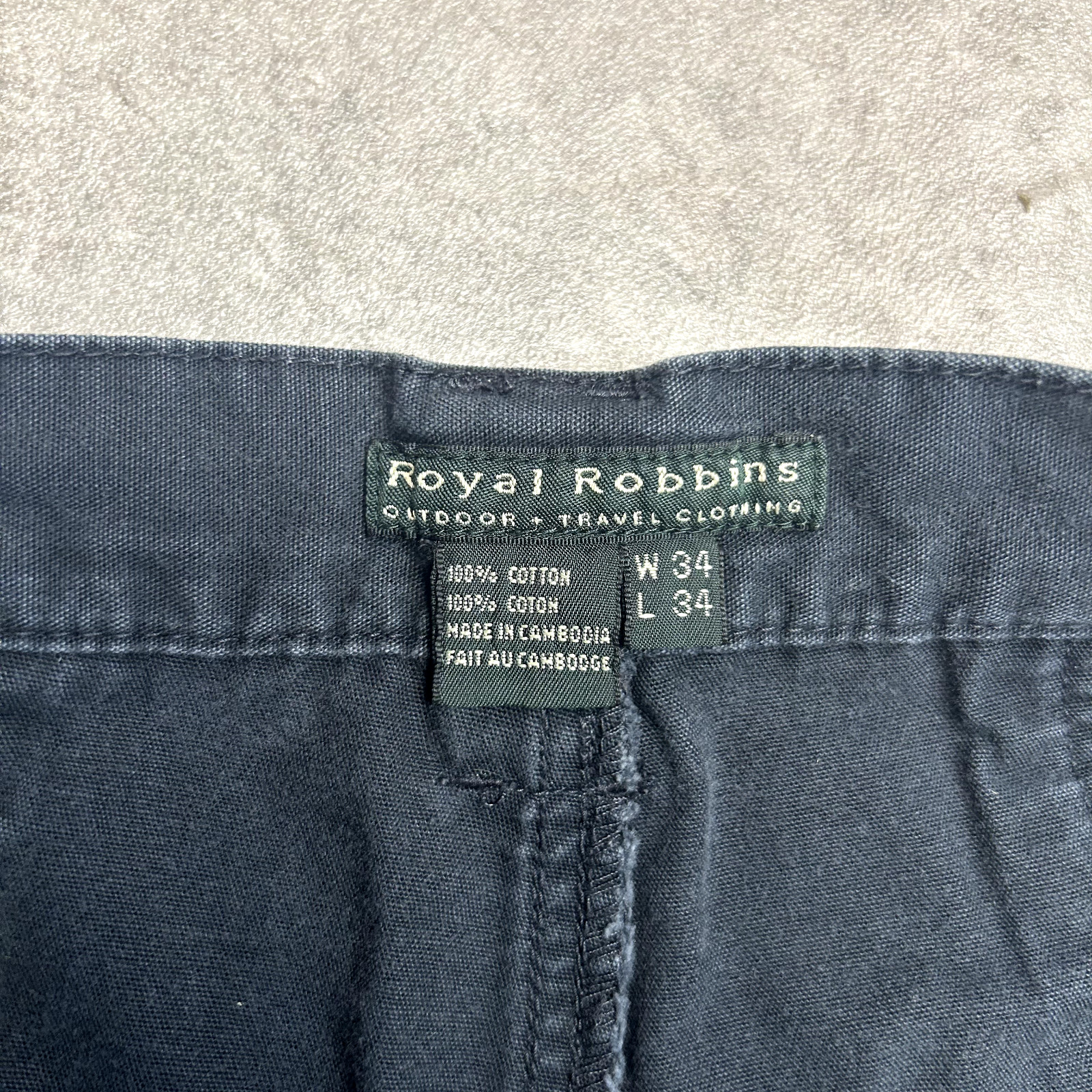Royal Robbins Cargo Trousers Mens Regular Fit Y2K Workwear Trousers Black, 34” image 8
