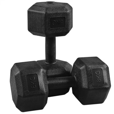 Lot de 2 Haltères Musculation Fitness Hexagone ?? Domicile Poids 2x4kg/6kg/8kg - Photo 1/4
